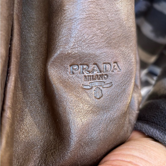 PRADA MILANO BROWN DRAW STRING BOHO BAG-VINTAGE-RARE! - Picture 6 of 12
